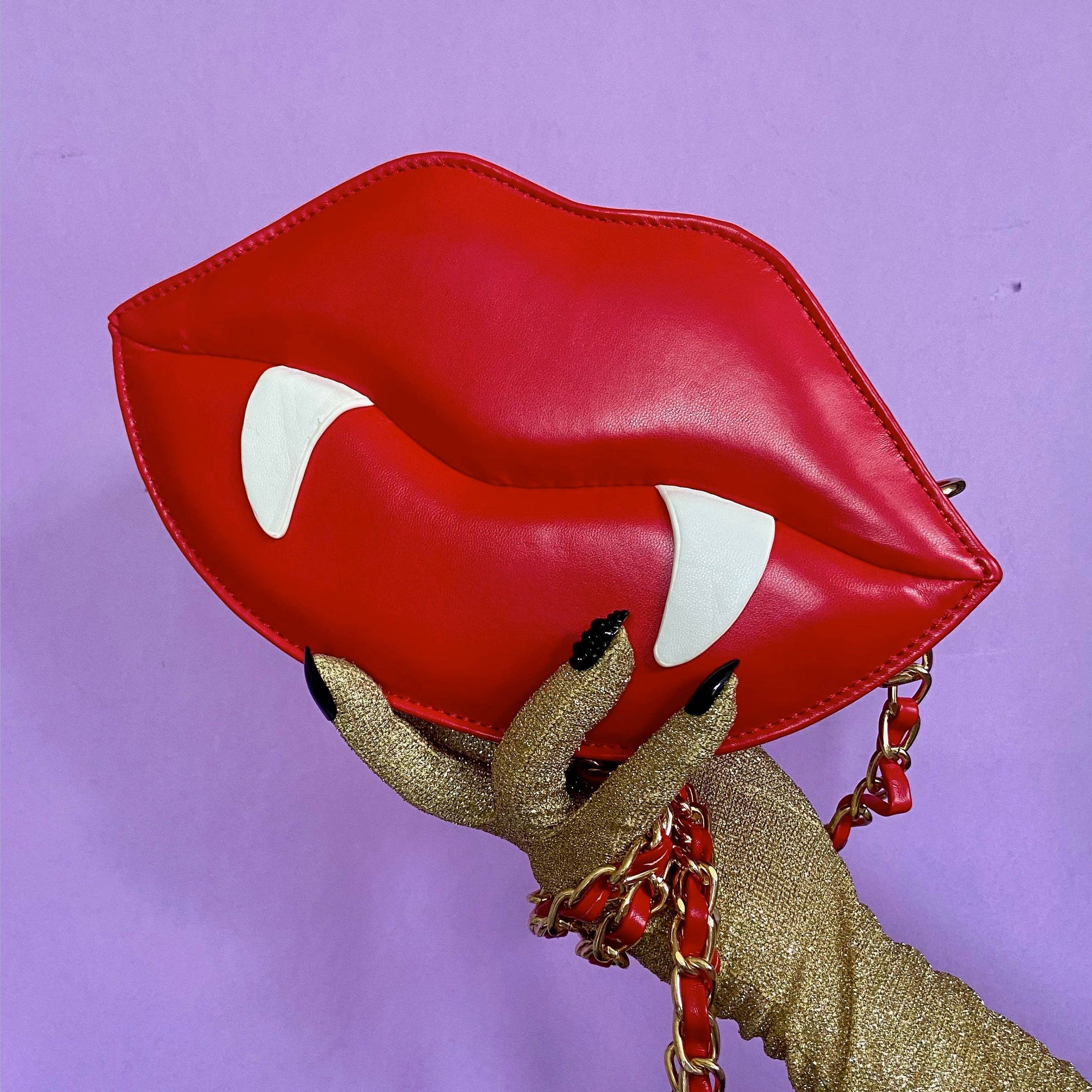Vampire Lips Handbag Clutch