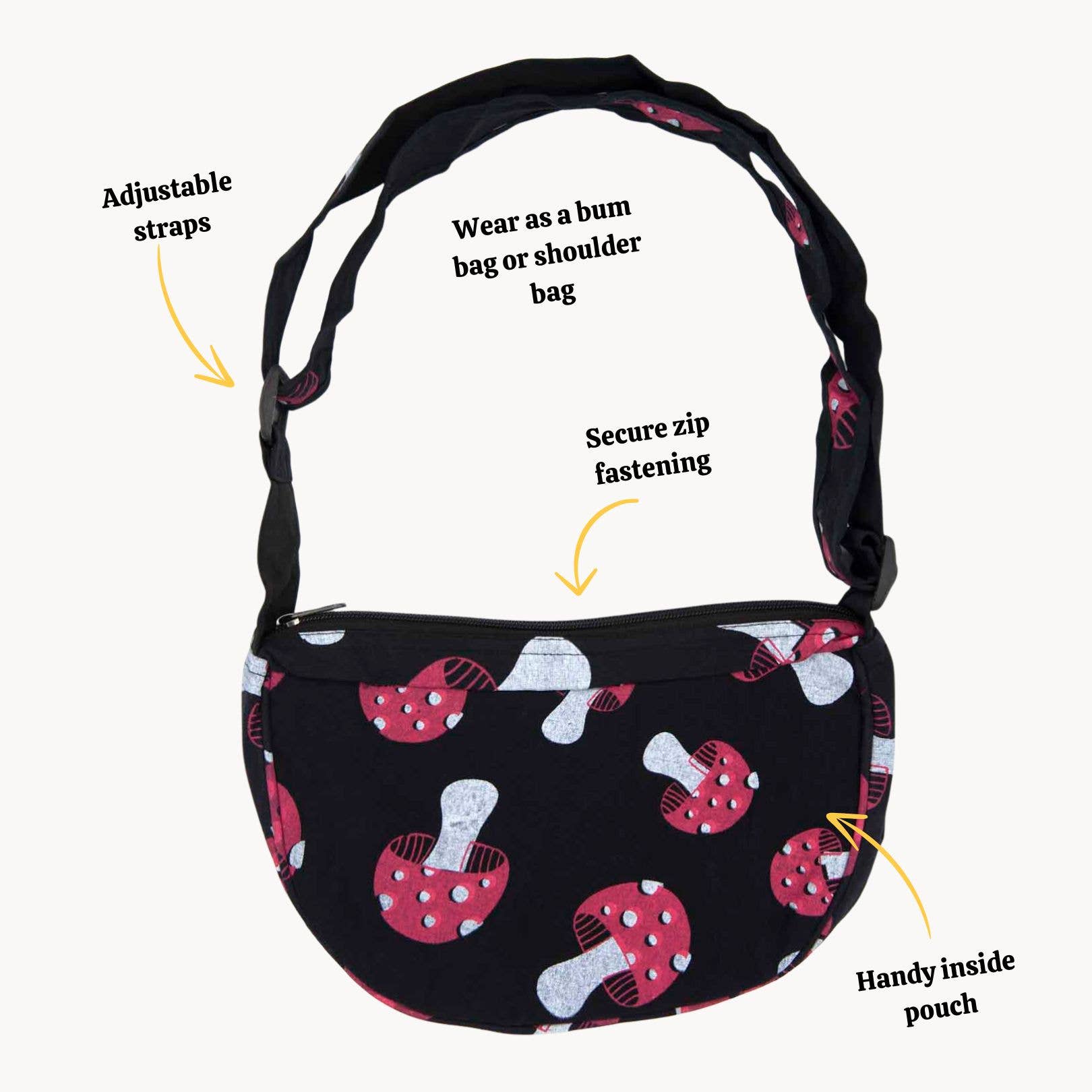 Siesta - Half Moon Mushroom Bag