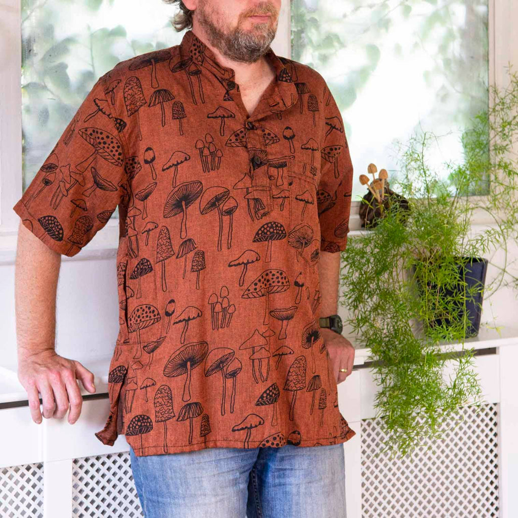 Siesta - Mushroom Print Short Sleeved Kurta