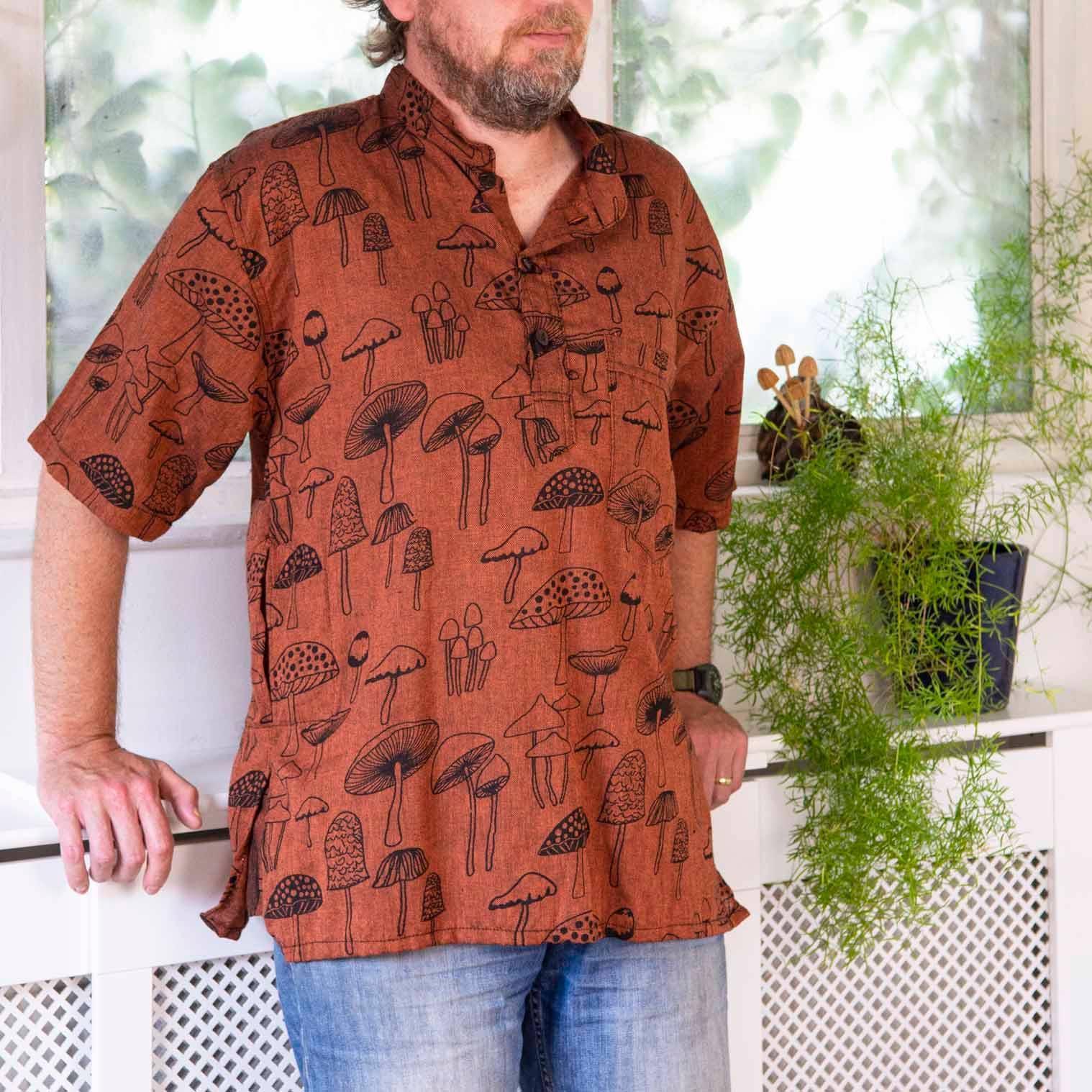 Siesta - Mushroom Print Short Sleeved Kurta