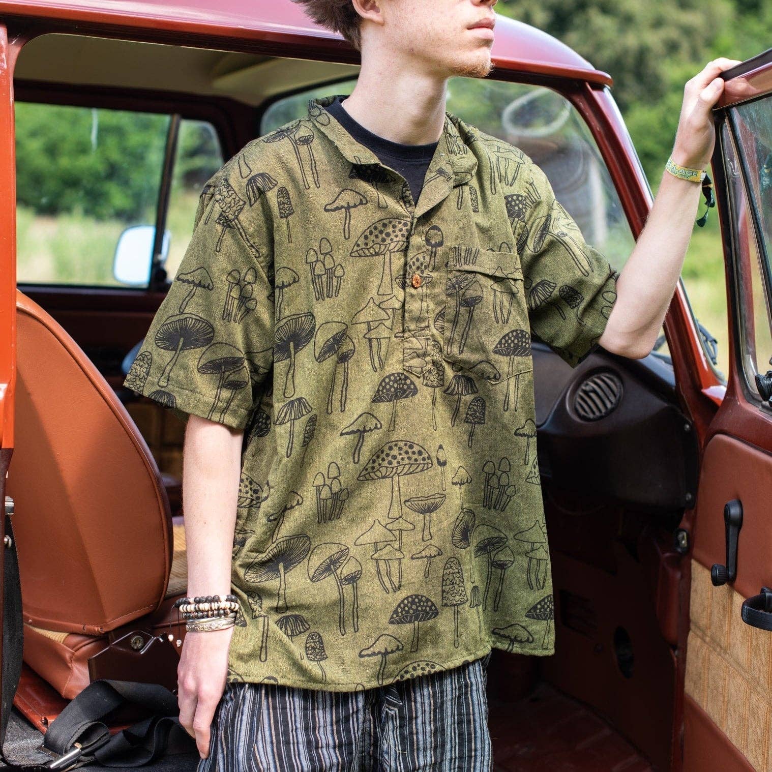 Siesta - Mushroom Print Short Sleeved Kurta
