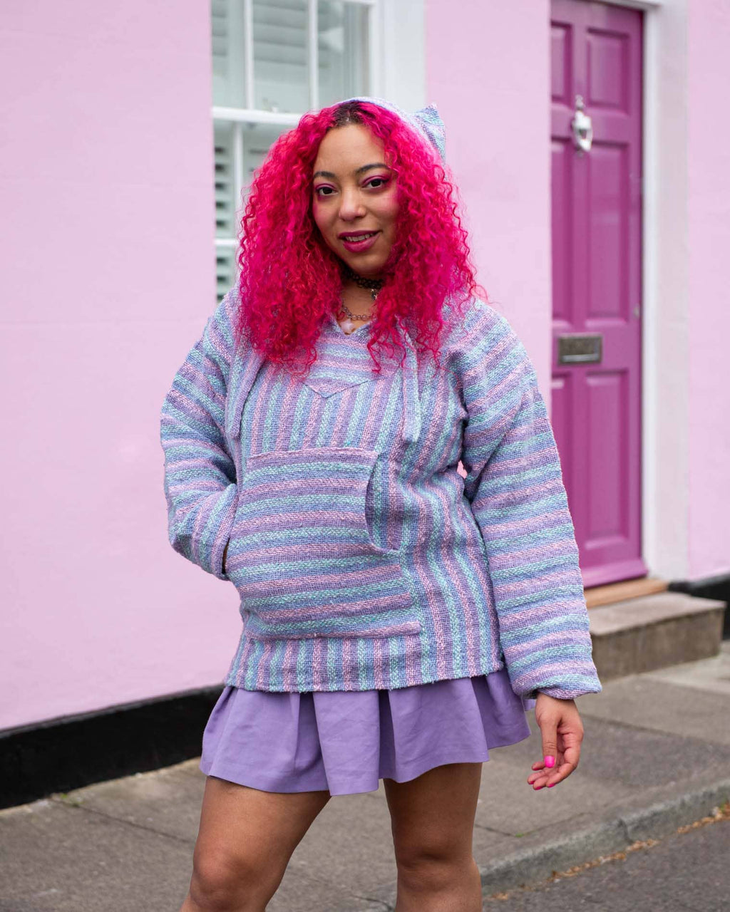 Siesta - Baja Hoodie - Soft Pastel and Pink
