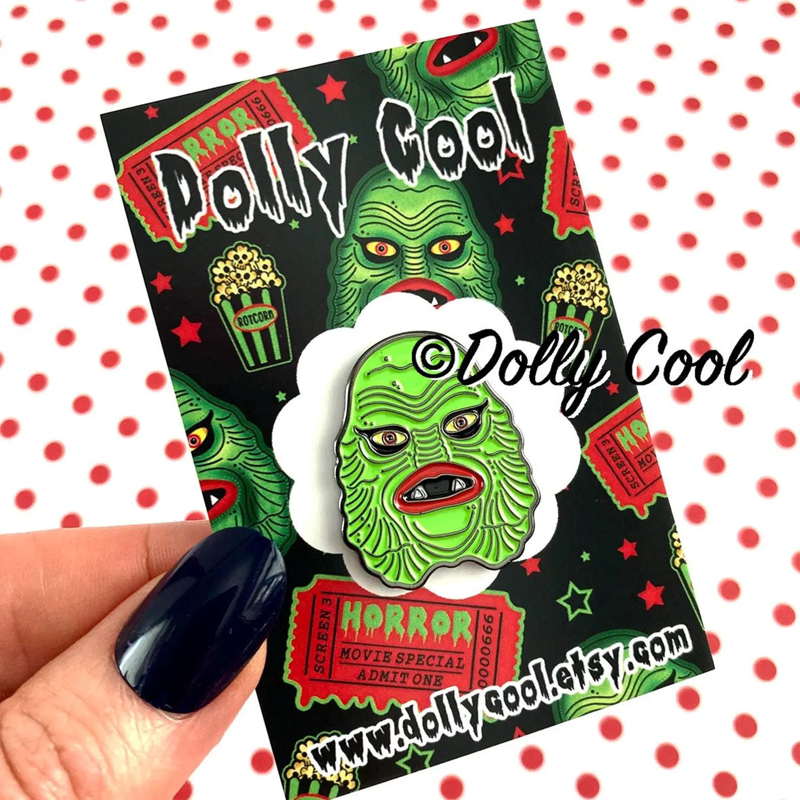 Enamel pin of the creature from the black lagoon