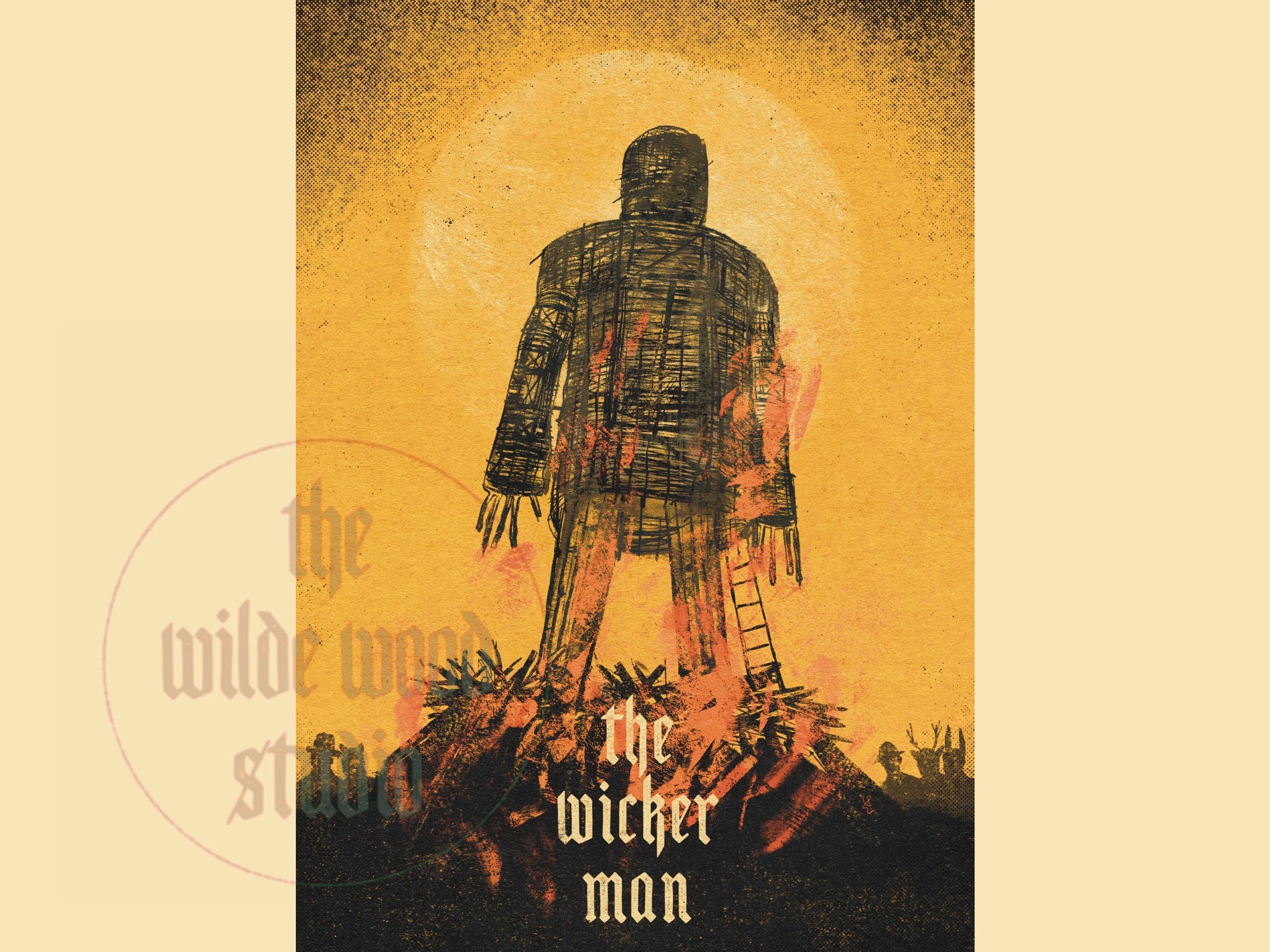 Art print of a wicker man from the movie