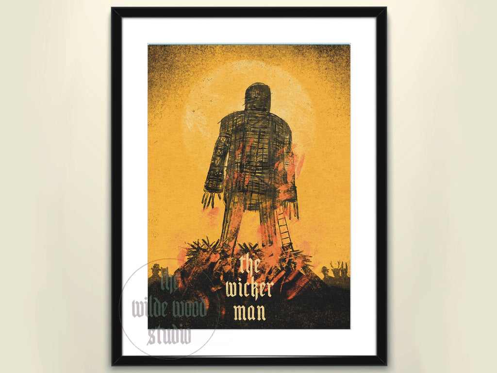 Art print of a wicker man from the movie