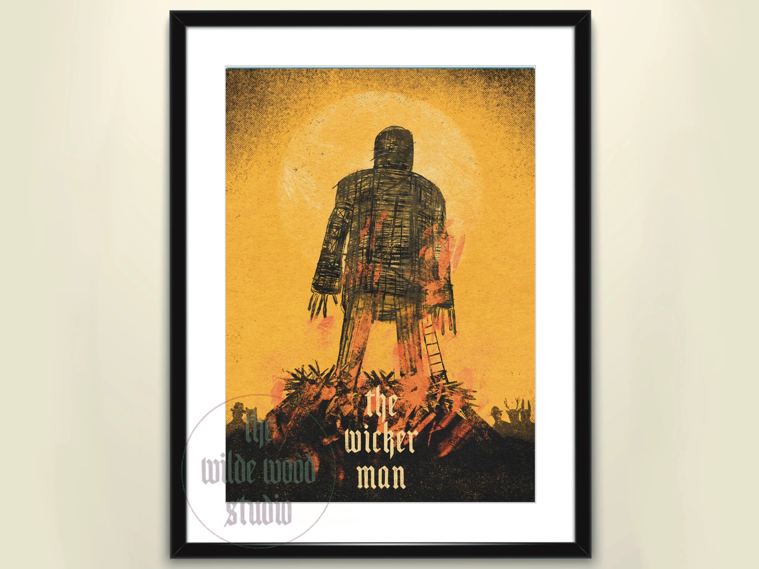 Art print of a wicker man from the movie